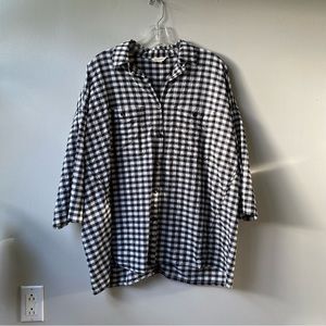 Max Studio check print top